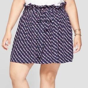 Who What Wear paper bag waist polka dot skirt size xl
